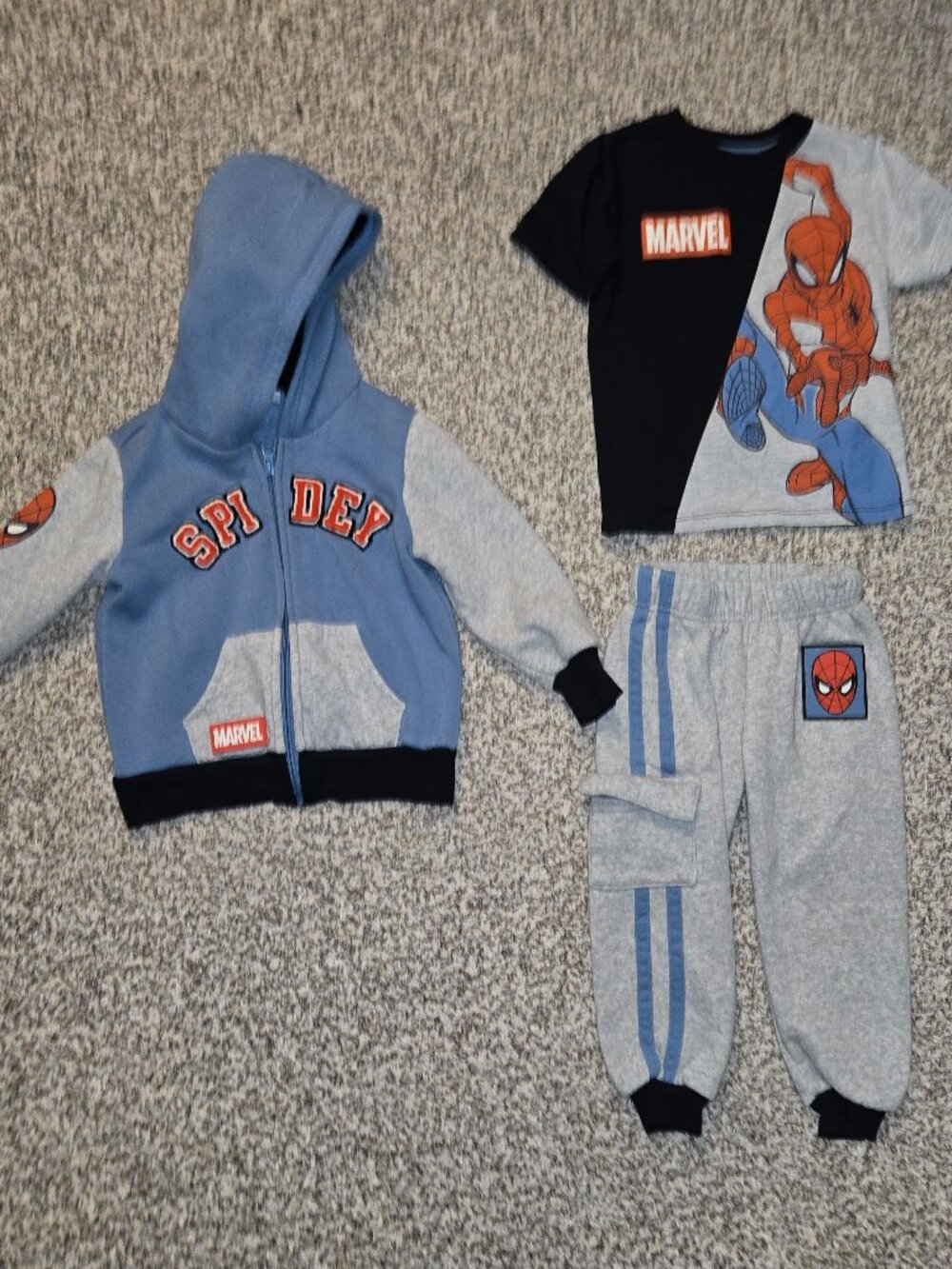 Toddler Boy Clothes Size 3T Spiderman Outfit (Hoodie, Shirt, Pants)
